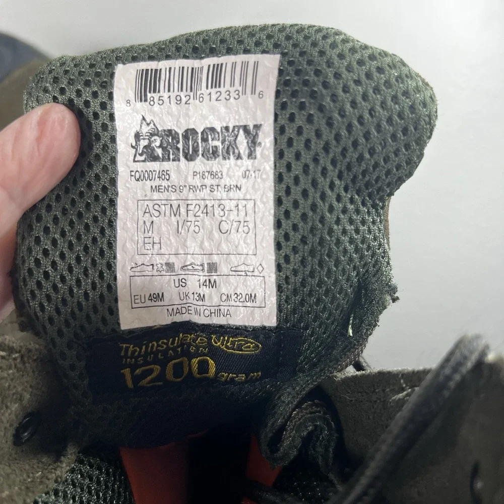Rocky Men's 14M BlizzardStalker Steel Toe 1200g‎ Waterproof Work Boots NIB